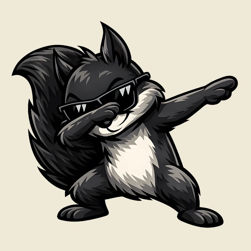 Dabbing Schwarzes Eichhörnchen