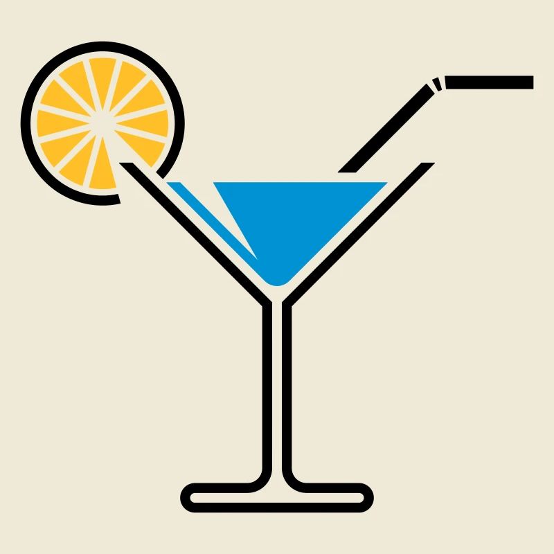 Cocktail / Cocktailglas / Martini + (Hellblau)
