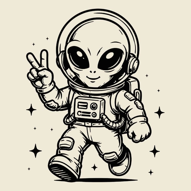 Astronaute Paix extraterrestre dans l’espace