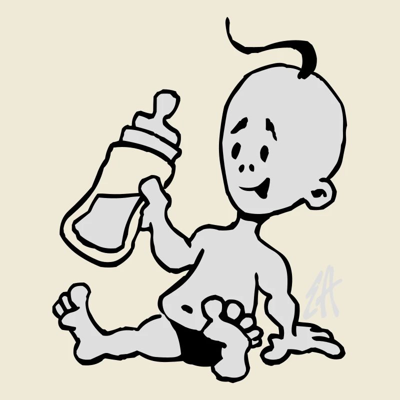 Bébé avec une bouteille de lait
