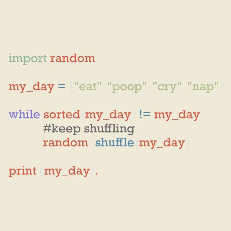 Drôle de code python sur la vie quotidienne, bébé