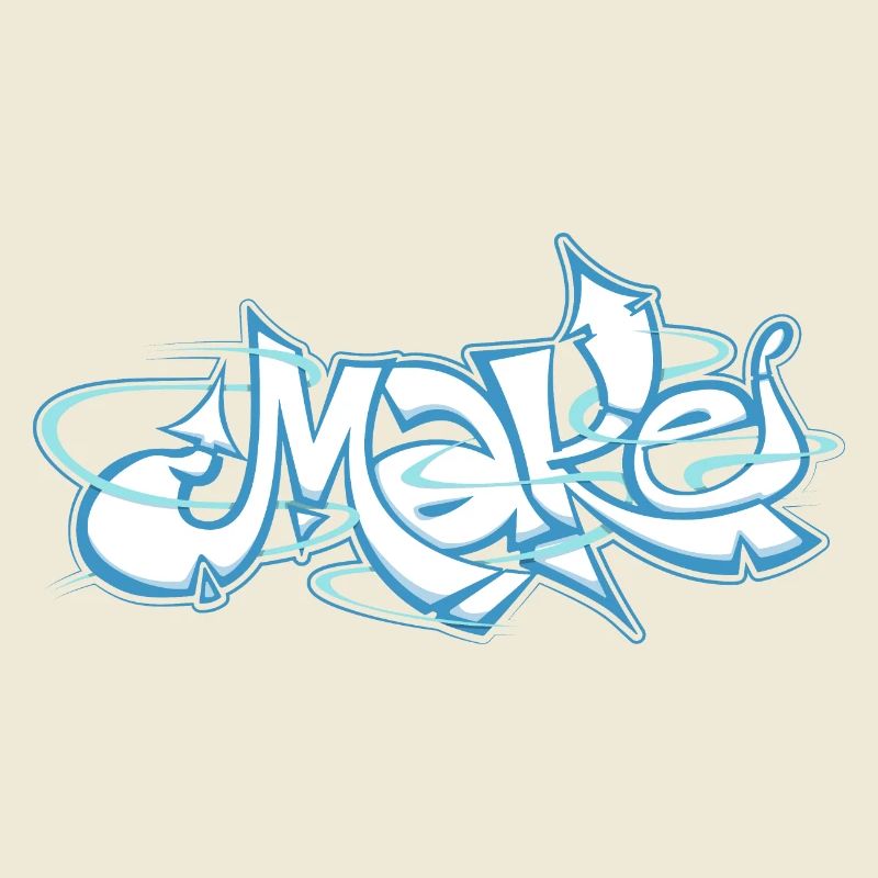 Blaues Wort machen Graffiti