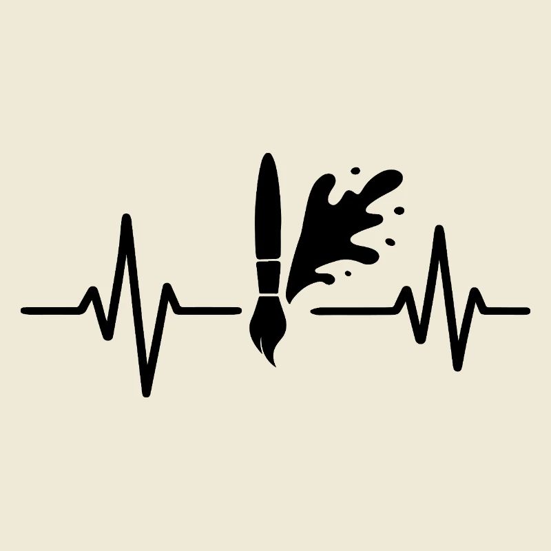 Paint Roller Heartbeat Line DIY Painter Design