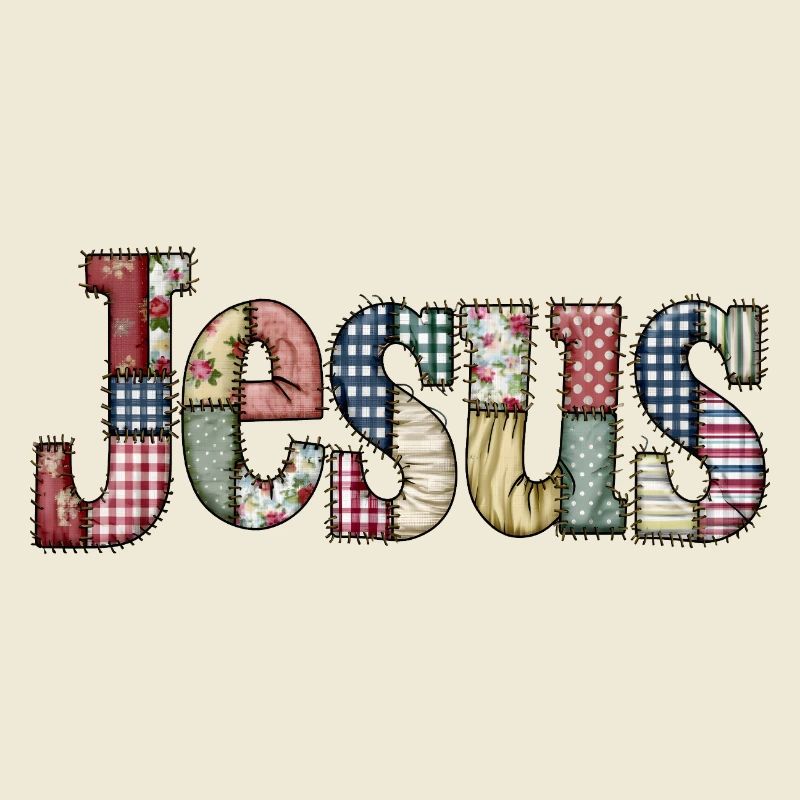 Lettrage Jésus en patchwork