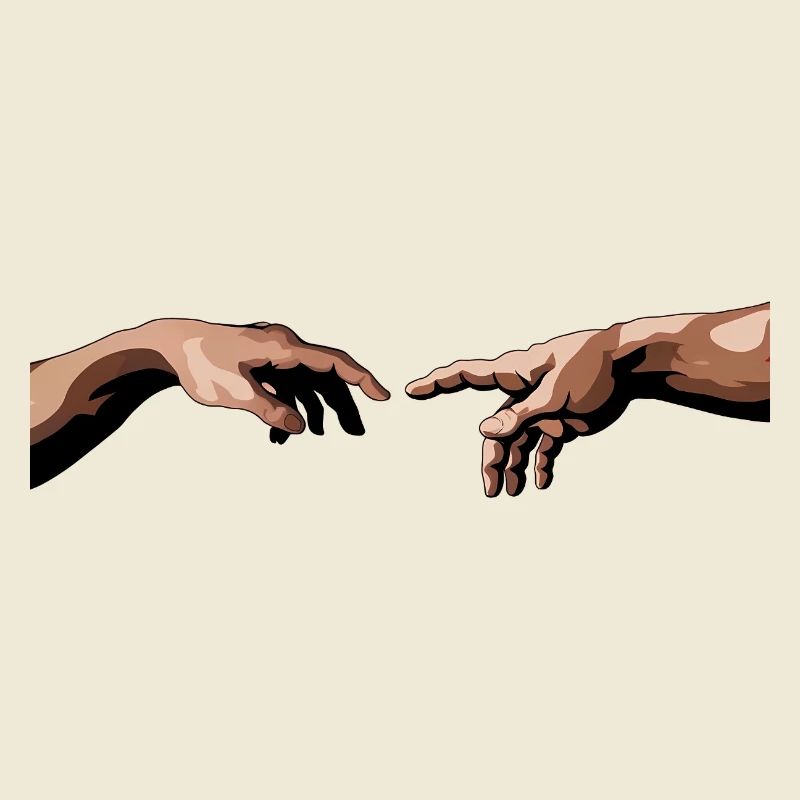 Intertwined hands with artistic style