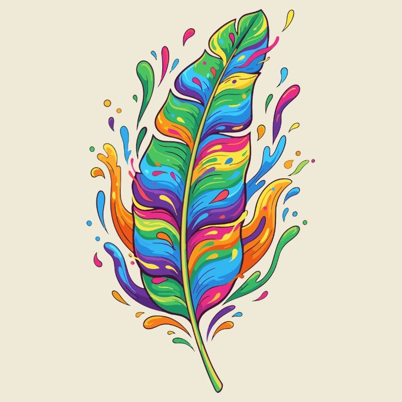 Regenbogenfeder Farbexplosion