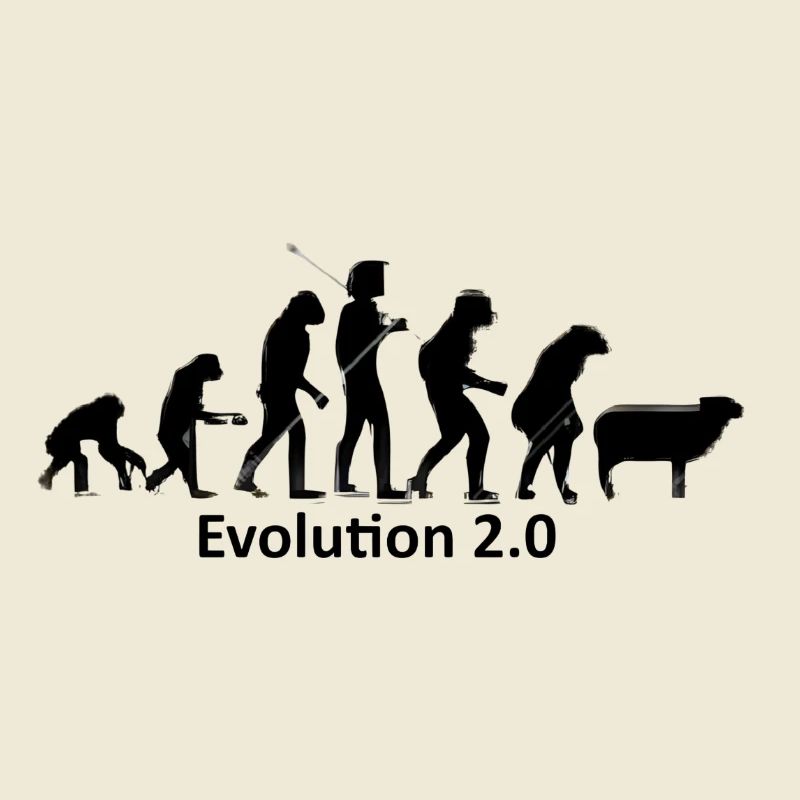 Evolution des Menschen in Silhouette