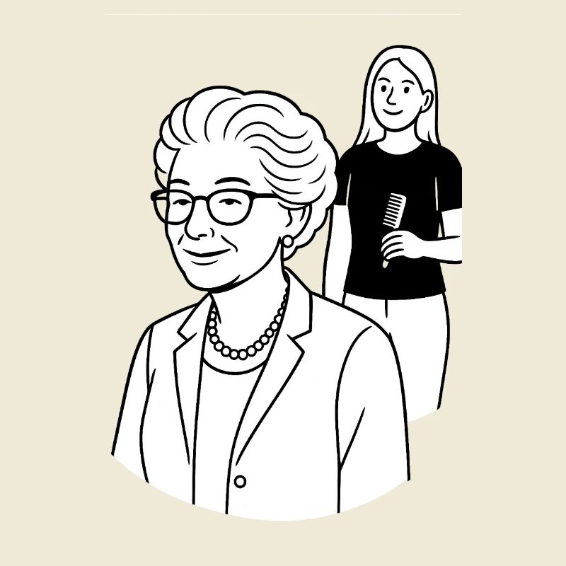 Rendez-vous avec la grand-mère Karin coiffeuse