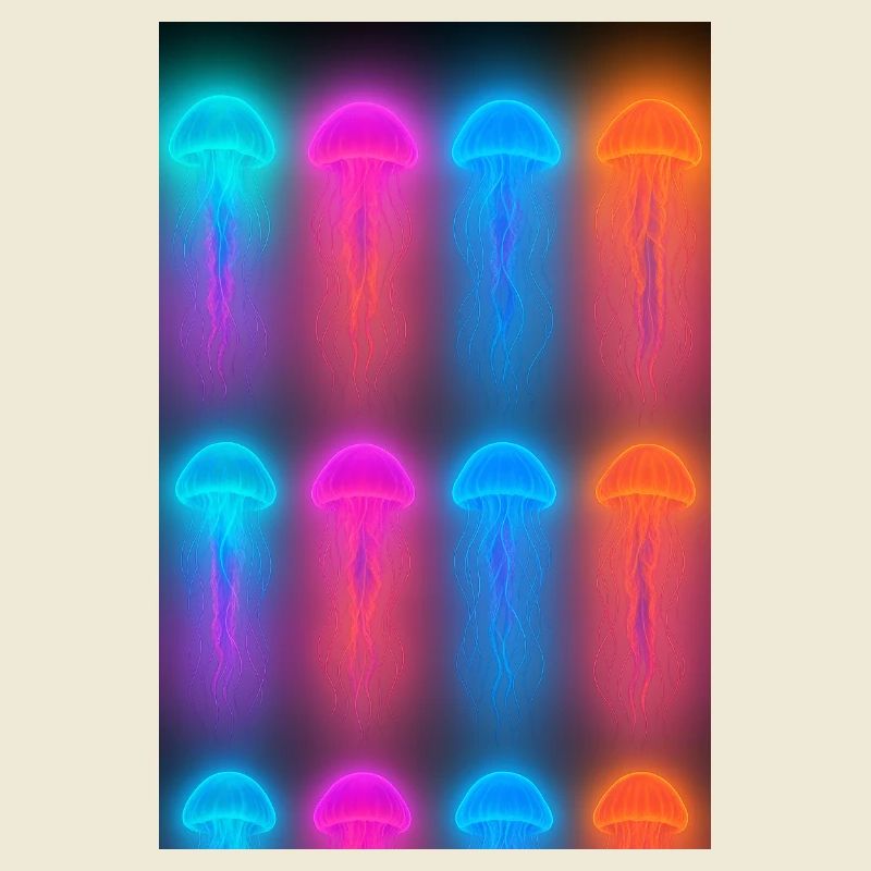 Jellyfish Neon Grid Aurora Pulse