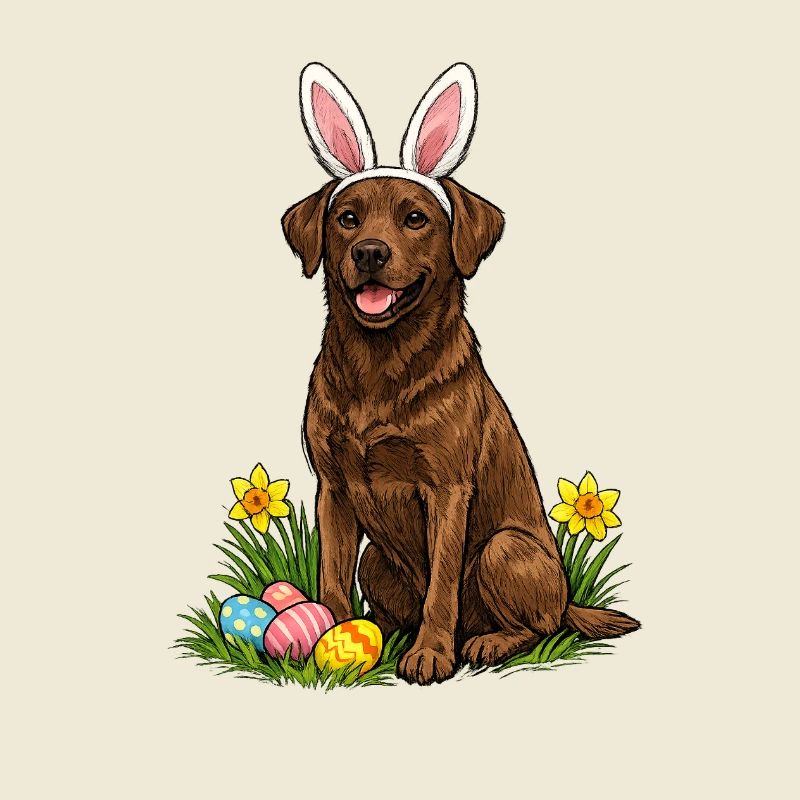 Easter Labrador with Bunny Ears