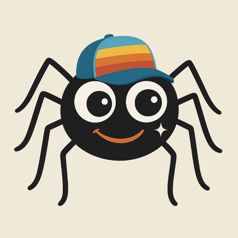 Araignée cool avec casquette rétro – mignonne et effrontée