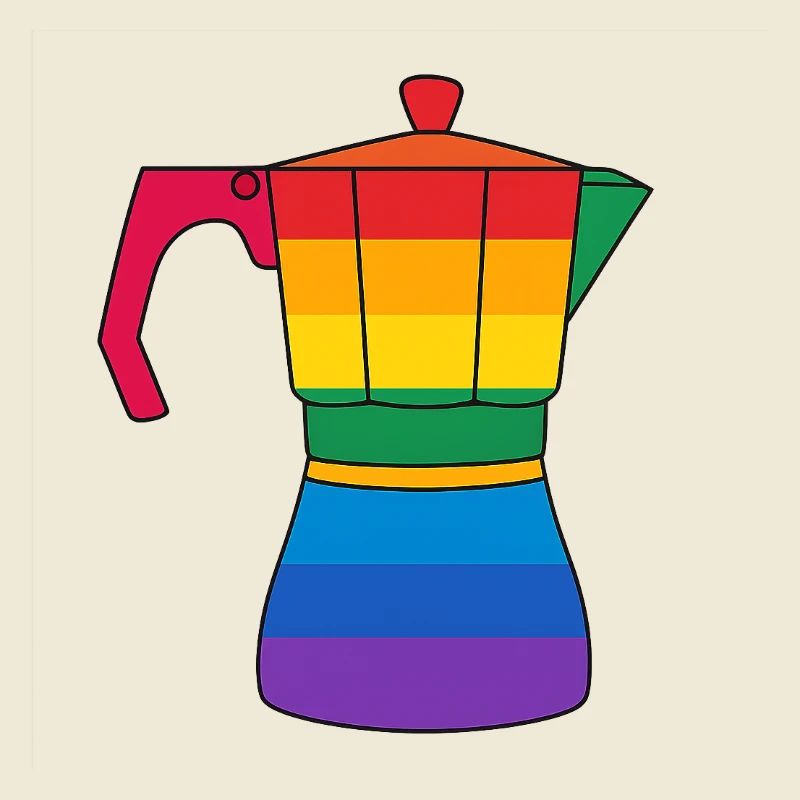 Lebendige Regenbogen-Kaffeemaschine