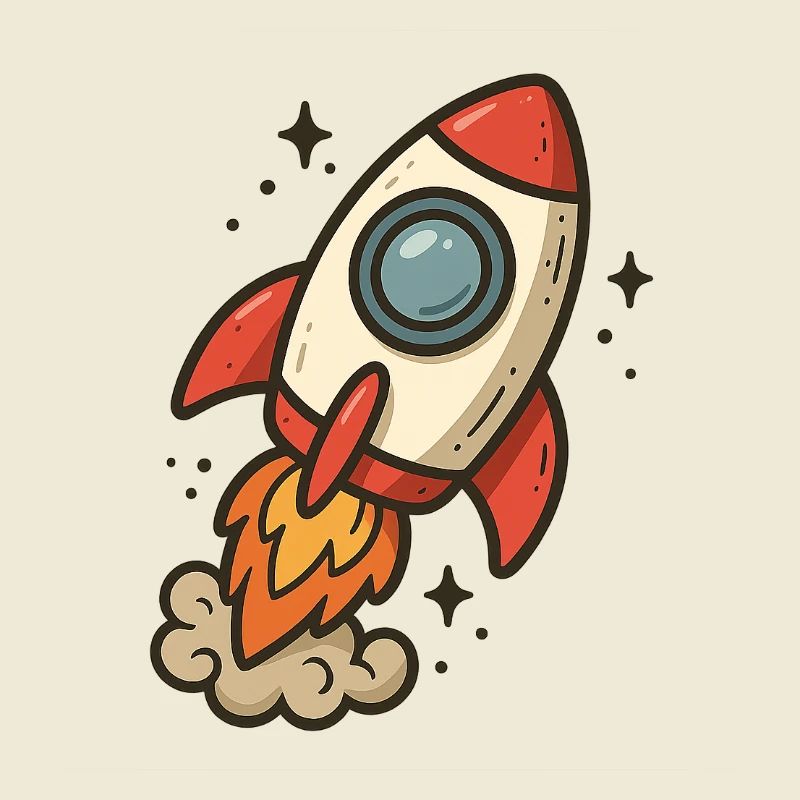 Space cartoon rocket