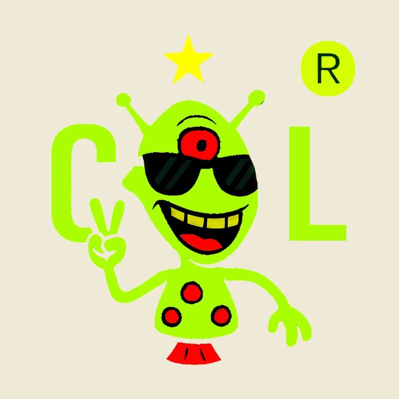 Alien vert avec lunettes de soleil