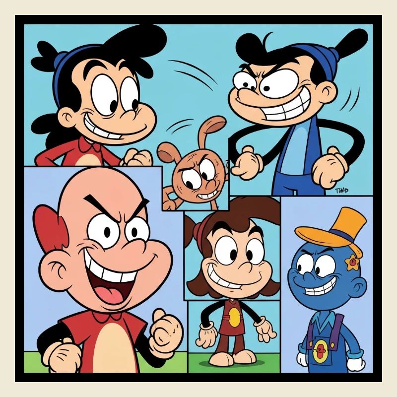 Retro Multicolor Comics Collage