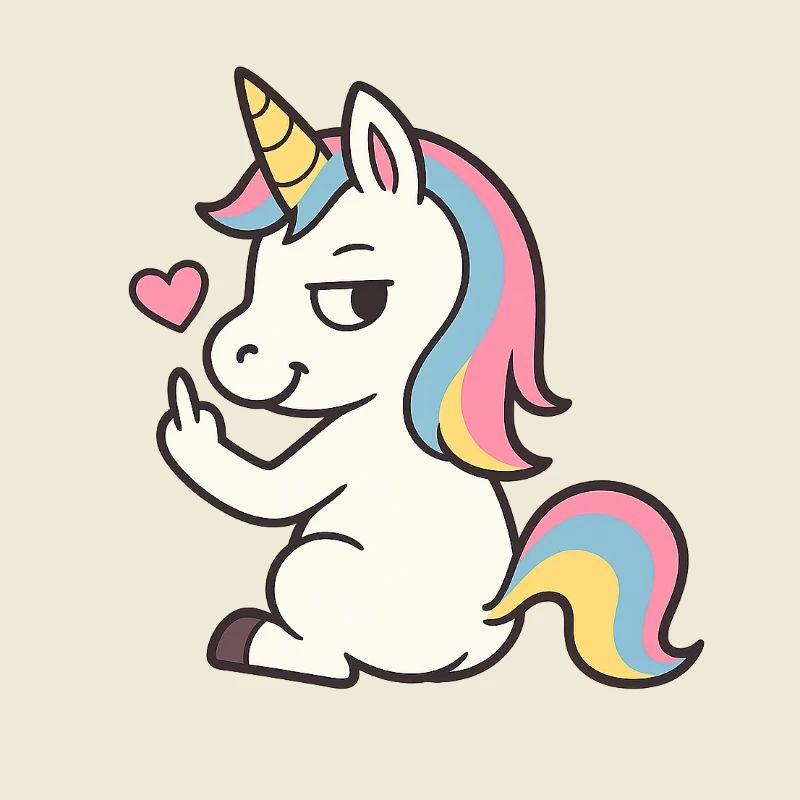 Freches Einhorn mit Herz – Süßes Unicorn Statement