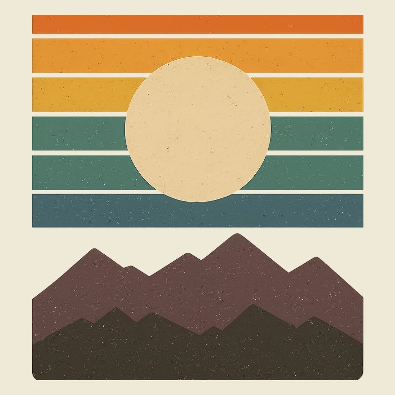 Retro Sunset Mountain Country Pattern Gift Idea