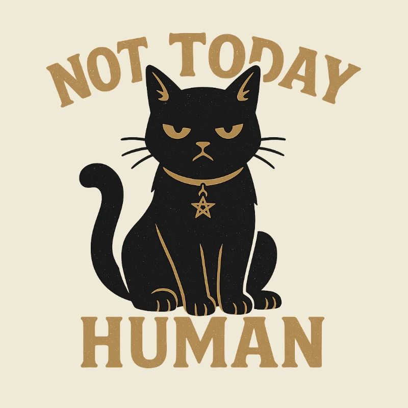 Not Today Human Schwarze Katze Sarkasmus