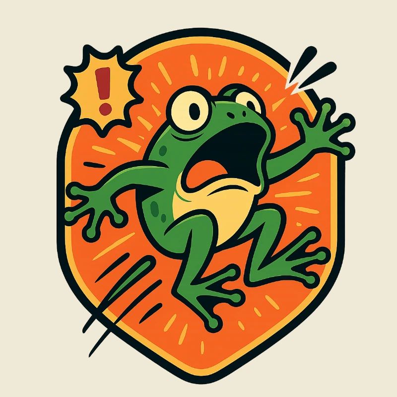 Badge Panic Frog