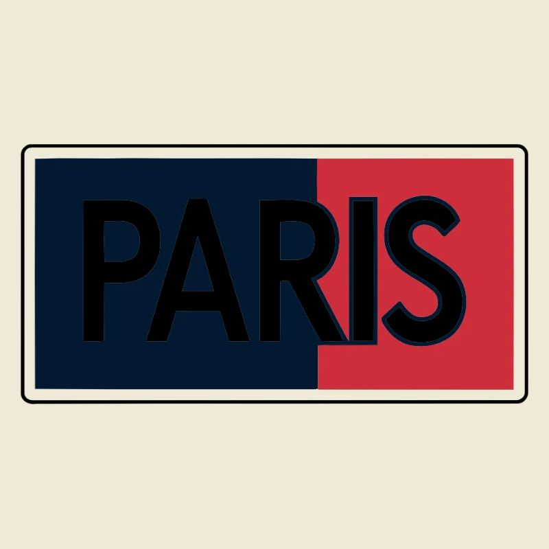 Paris Drapeau Split Typographie