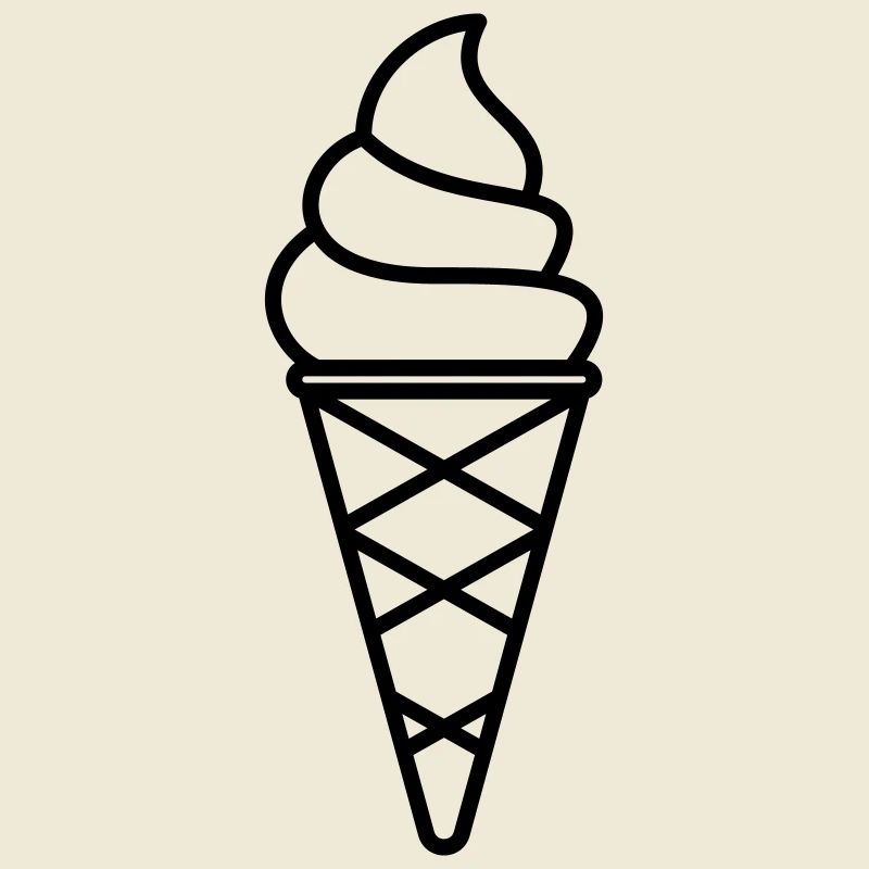Soft Eis mit Waffel als Kontur Farbe anpassbar