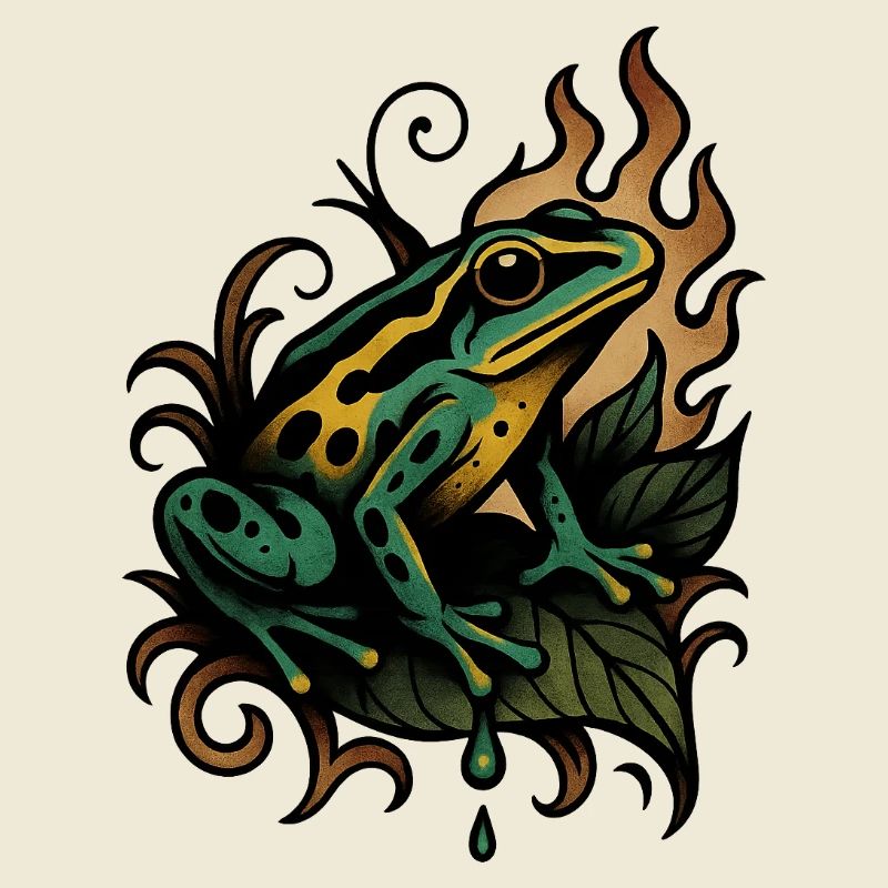 Flame Frog on Leaf