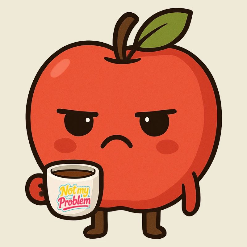 Grumpy Kawaii Apple - Drôle pas mon problème Meme