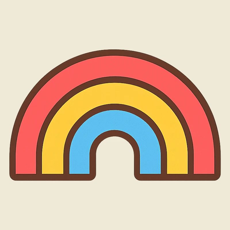 Heller Retro-Regenbogen