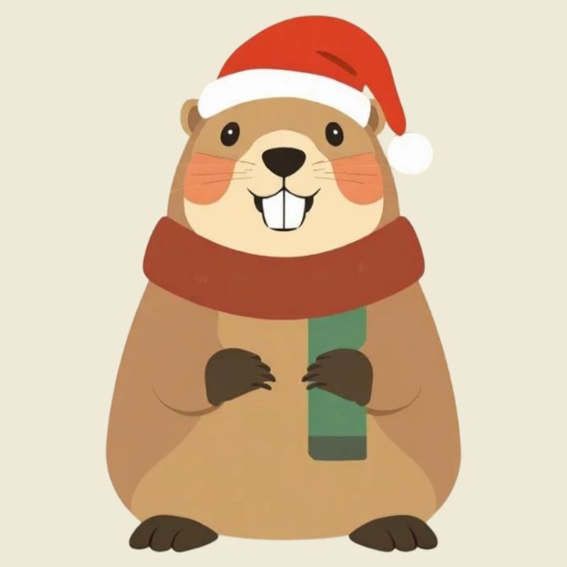 Marmotte avec écharpe