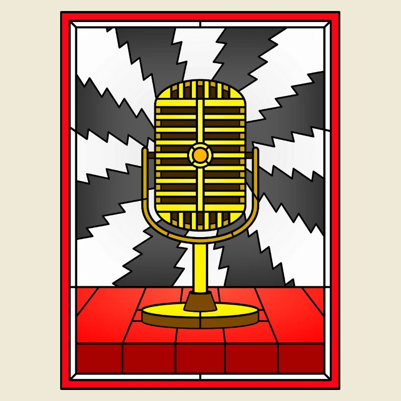 Conception vintage de vitrail de microphone