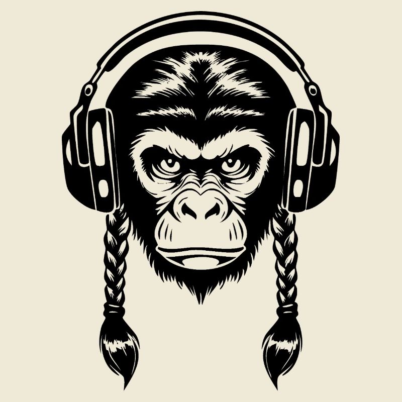 Chemise Electro Monkey Head Synth Wave Edition
