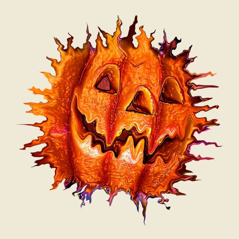 Pumpkin Jackolantern Halloween Orange Fire Flames