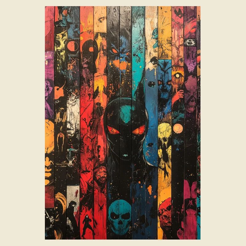 Colored Skull Panel Art