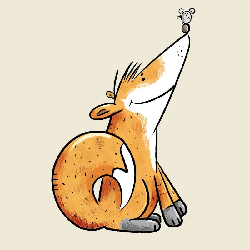 Fuchs Und Maus Comic Tiermotiv Fun Kinder Geschenk