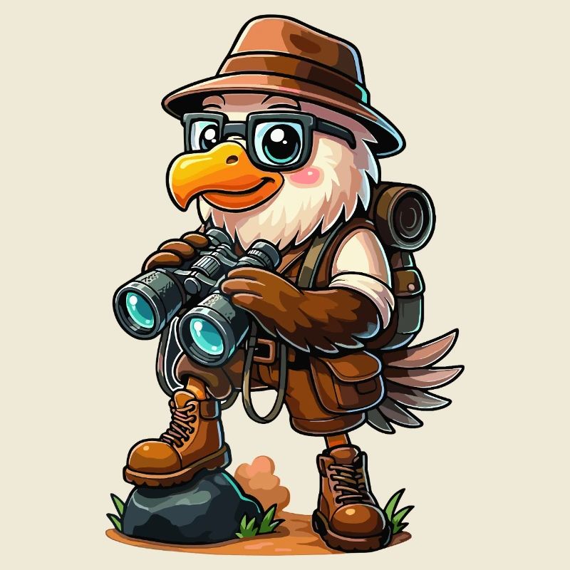 Funny Eagle Explorer Hiking Camping Adventure