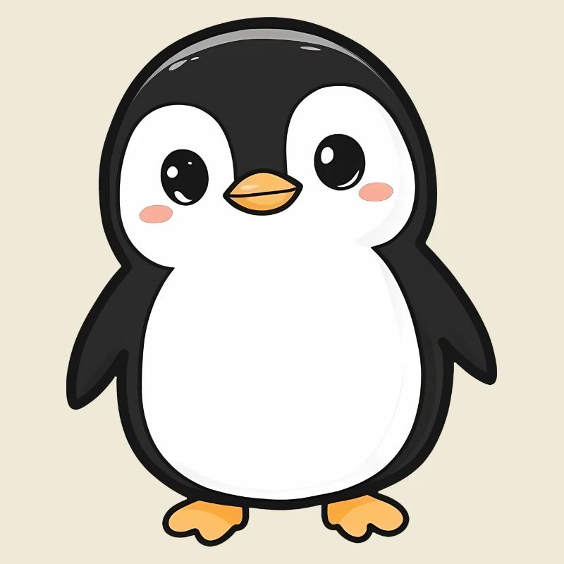 Mignon Adorable Pingouin - Conception de dessin animé charmant
