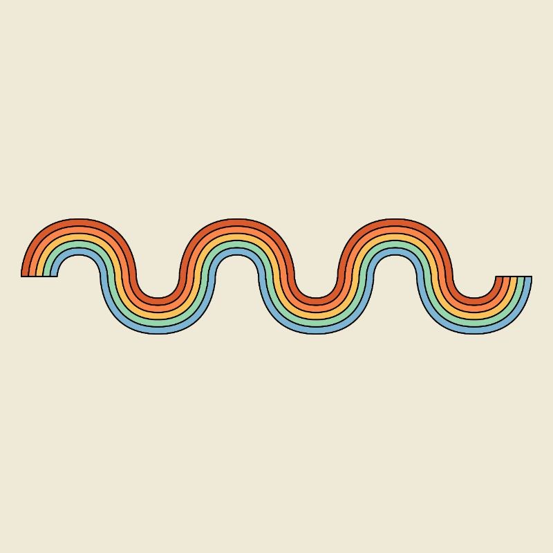 Waves Rainbow Retro