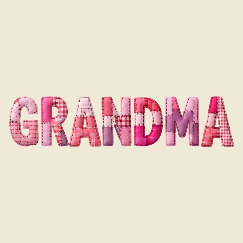 Großmutter Pink Plaid Buchstaben Patchwork