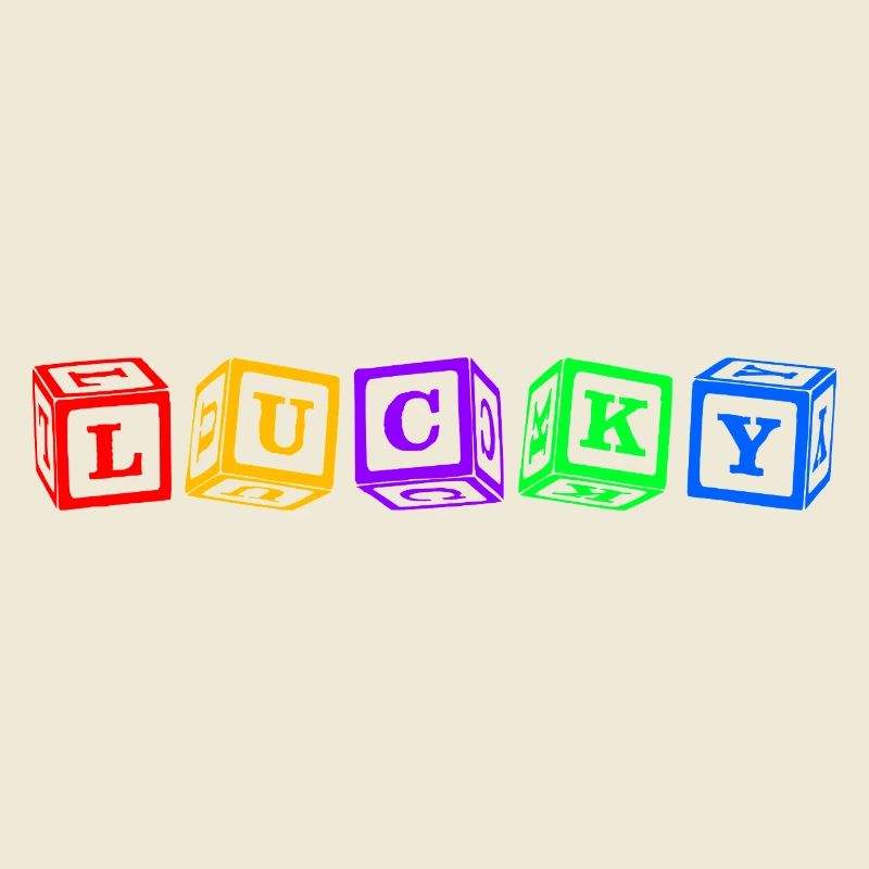 Lucky – Conception colorée de lettres en cube 3D