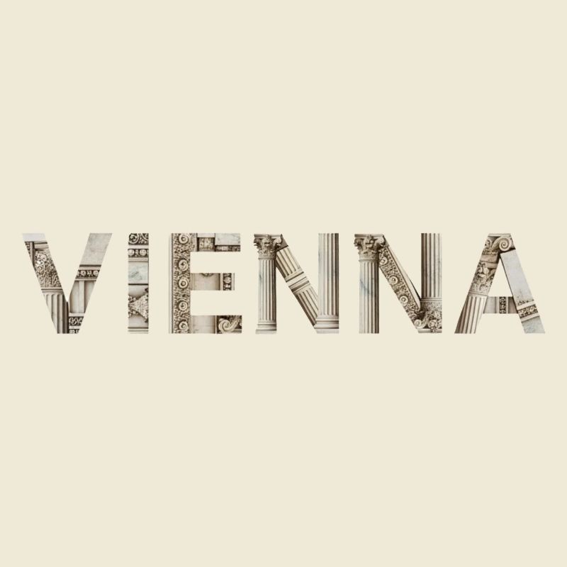 Vienna Typography with classical architecture
