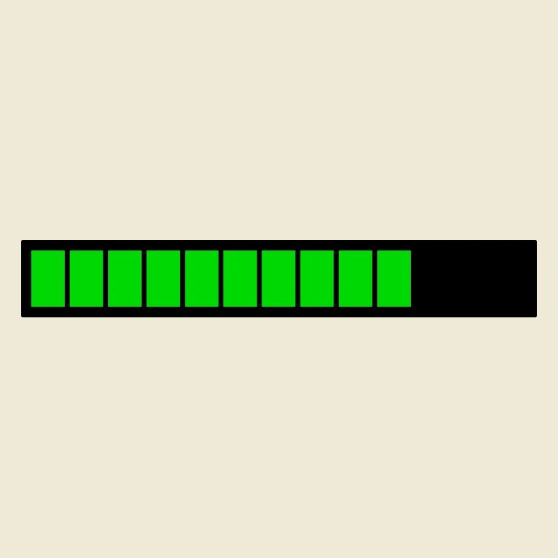 Barre de chargement rectangle Noir Vert (75%)