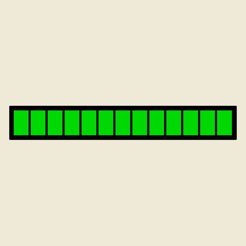 Barre de chargement rectangle Noir Vert (100%)