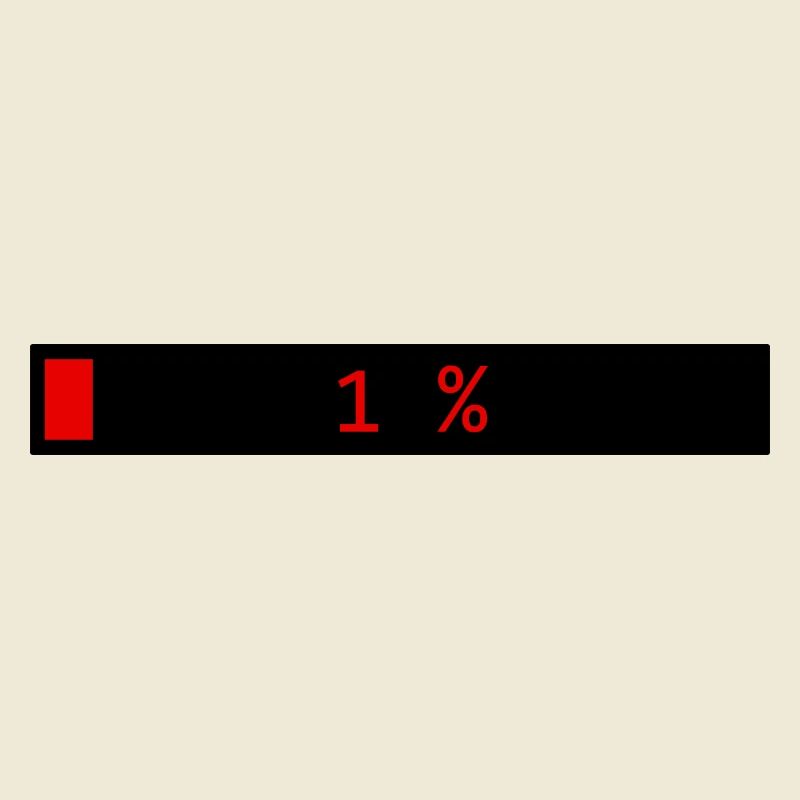 Rectangle loading bar Black Red 1%