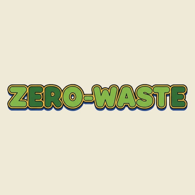 Zéro déchet rétro vert jaune design