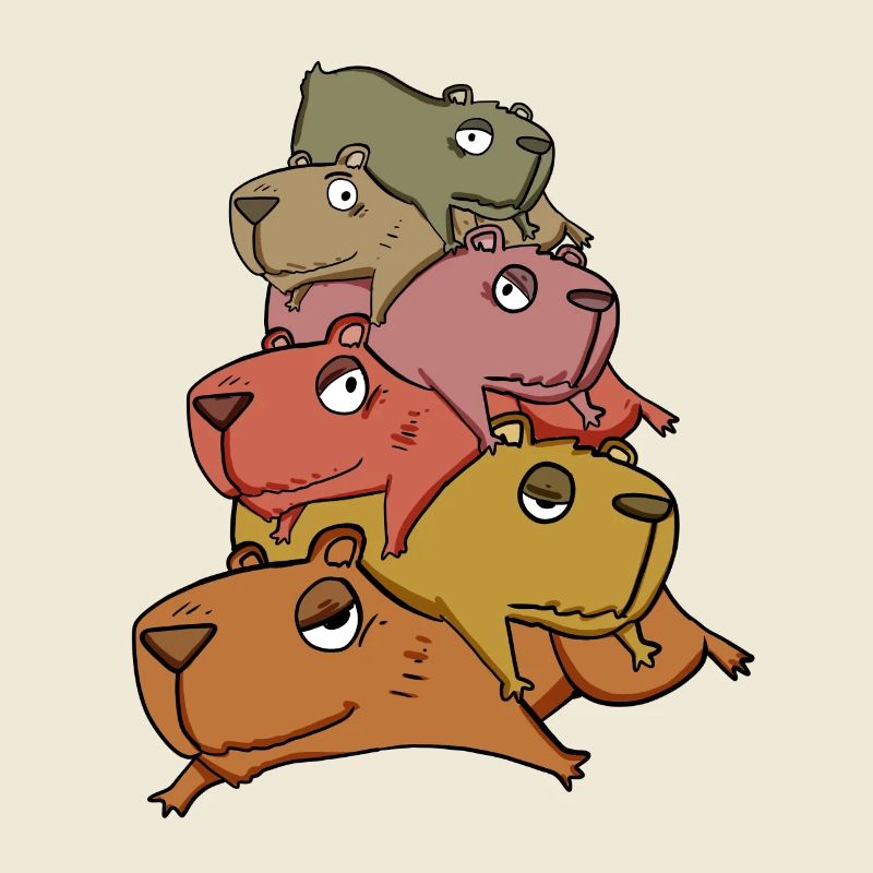 Capybara pile capybara