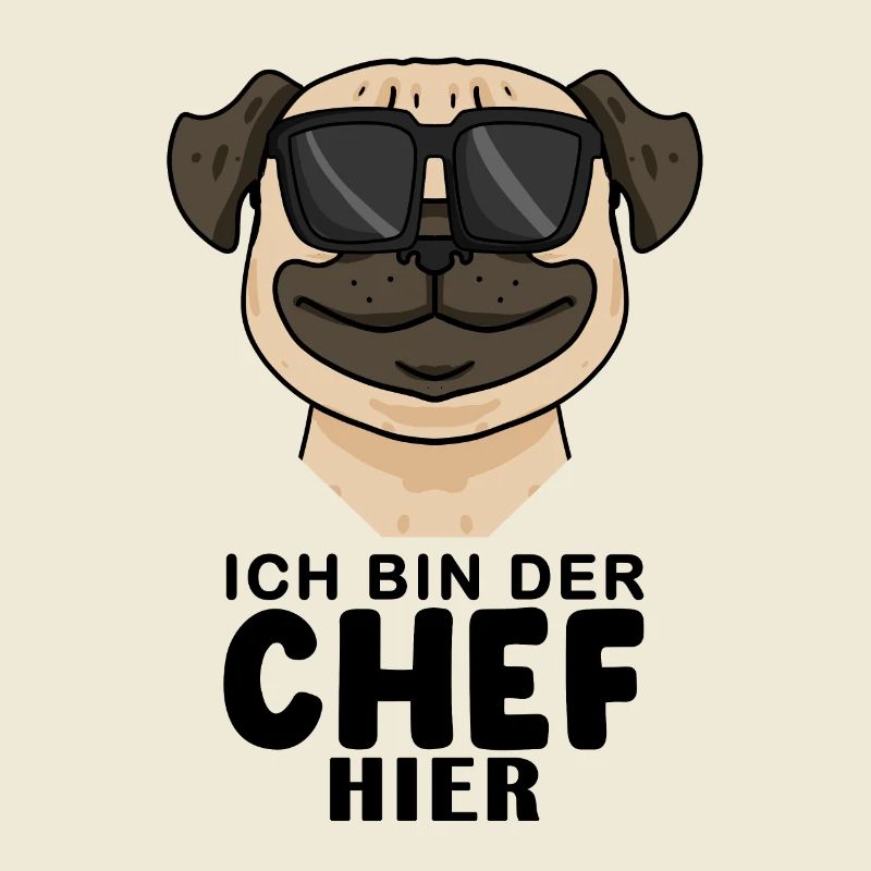 Cooler Hund Mops Chef Spruch