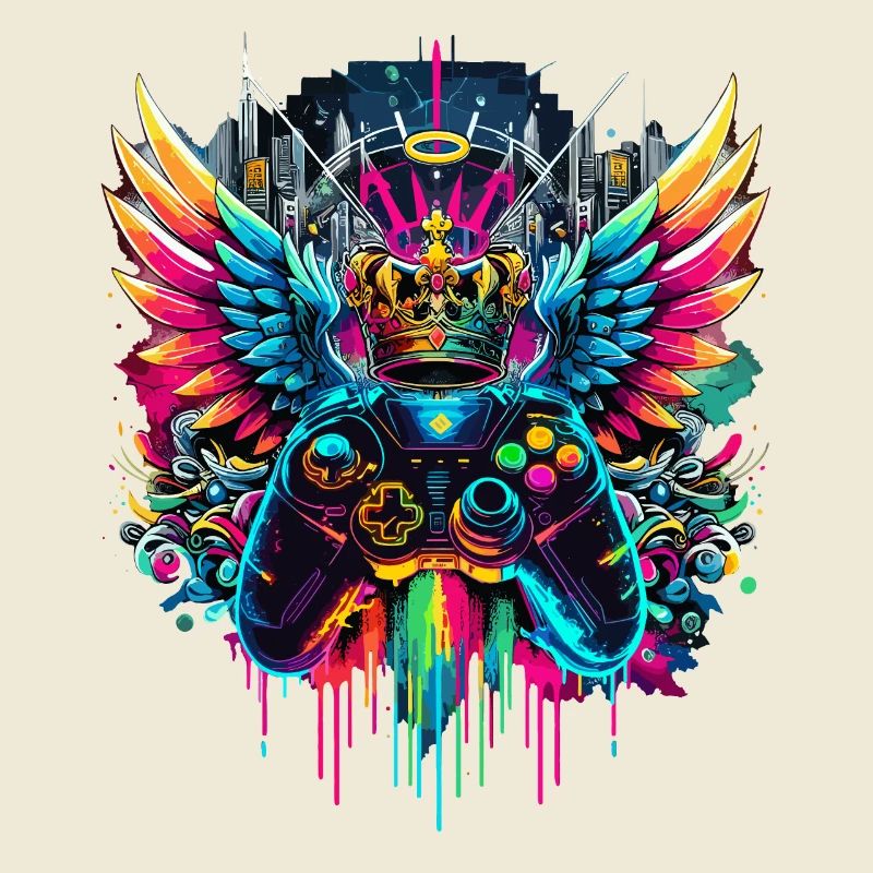 Gaming King Controller Wings Graffiti