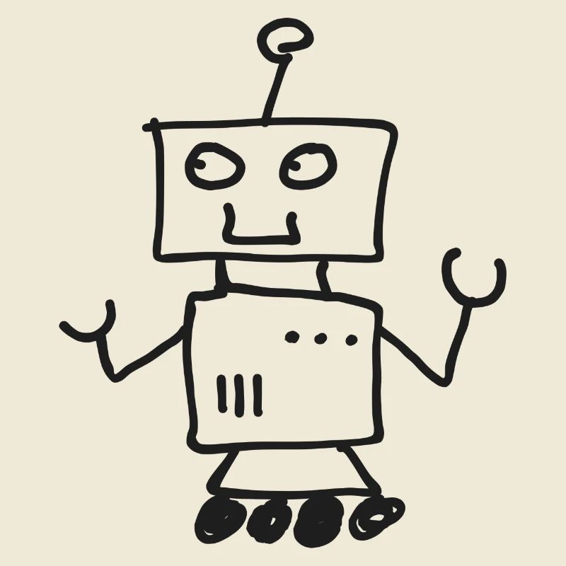 Roboter Doodle Zeichnung