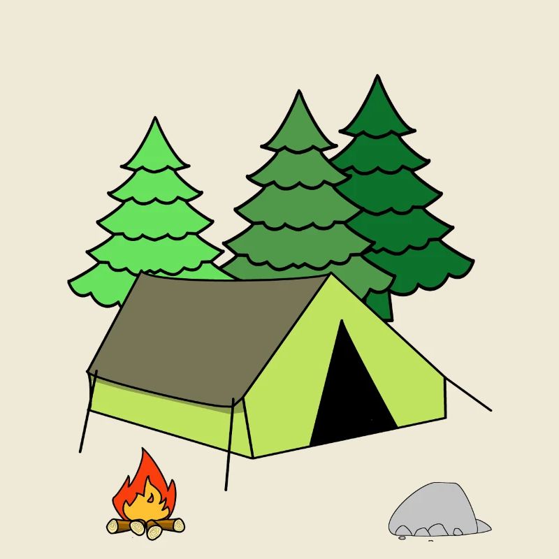 Campfire Tent Camping Camping Forest