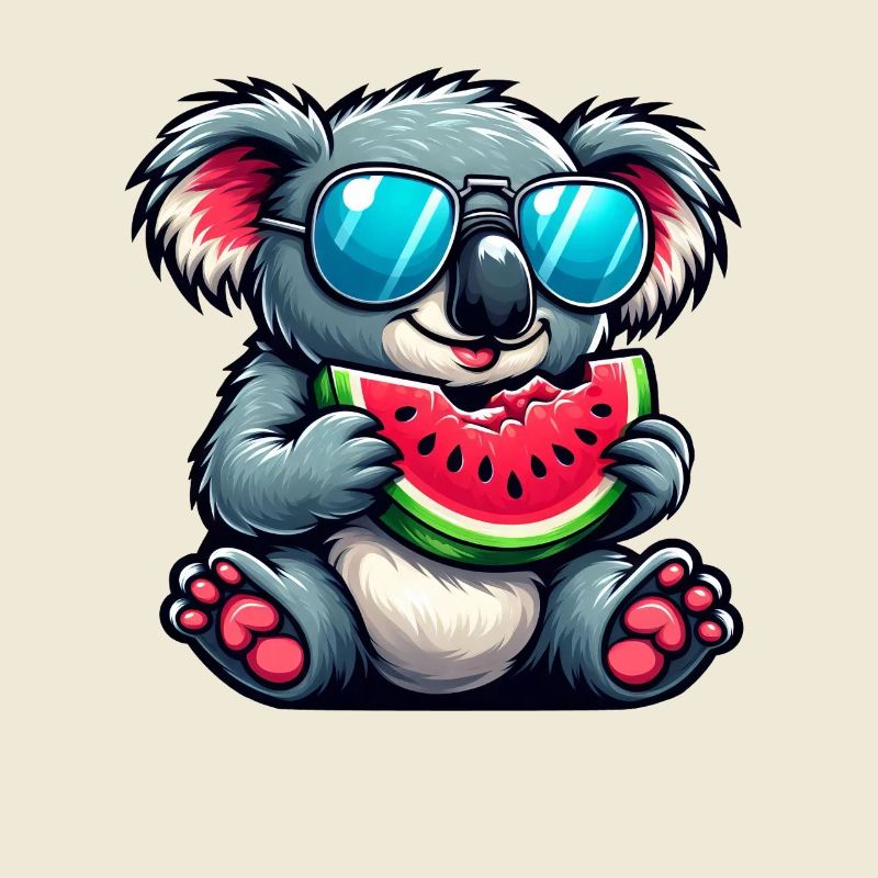 Mignon Koala pastèque d’été dessin animé fruit